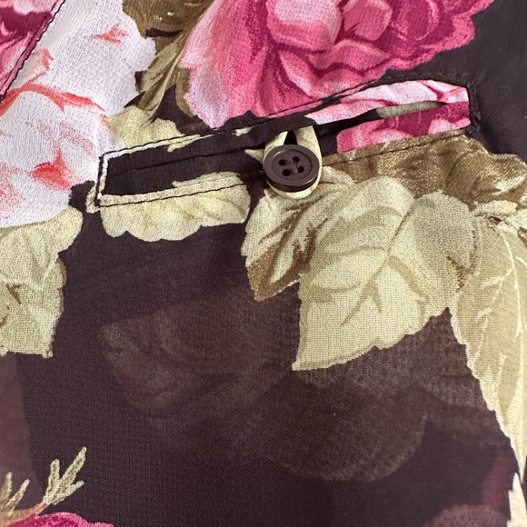 Kut from the kloth button up sheer floral blouse. - Picture 3 of 8